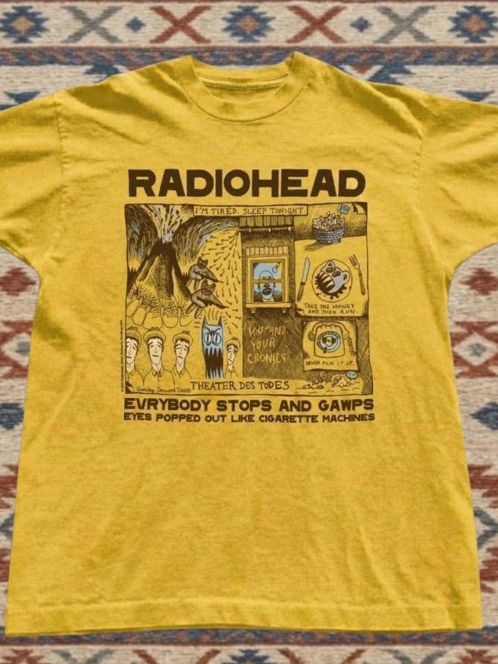 Gildan Yellow Radiohead Graphic Tee